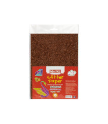 Carton cu sclipici 290gr/m2 A4, 5 buc, Ciocolata